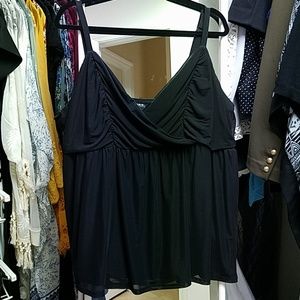 22/24 HOT Stretchy Black Mesh Ribbed Cami